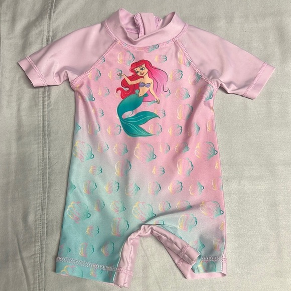 Disney - Little Mermaid Pink and Blue Rashguard Swimwear - Picture 1 of 4